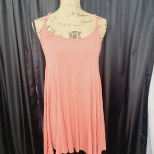 Cloud Chaser Orange Lace Racerback Slouchy Flowy Tank Top Medium